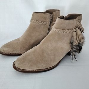 Gianni Bini booties boho women’s size  7 ankle zip boots shoes leather